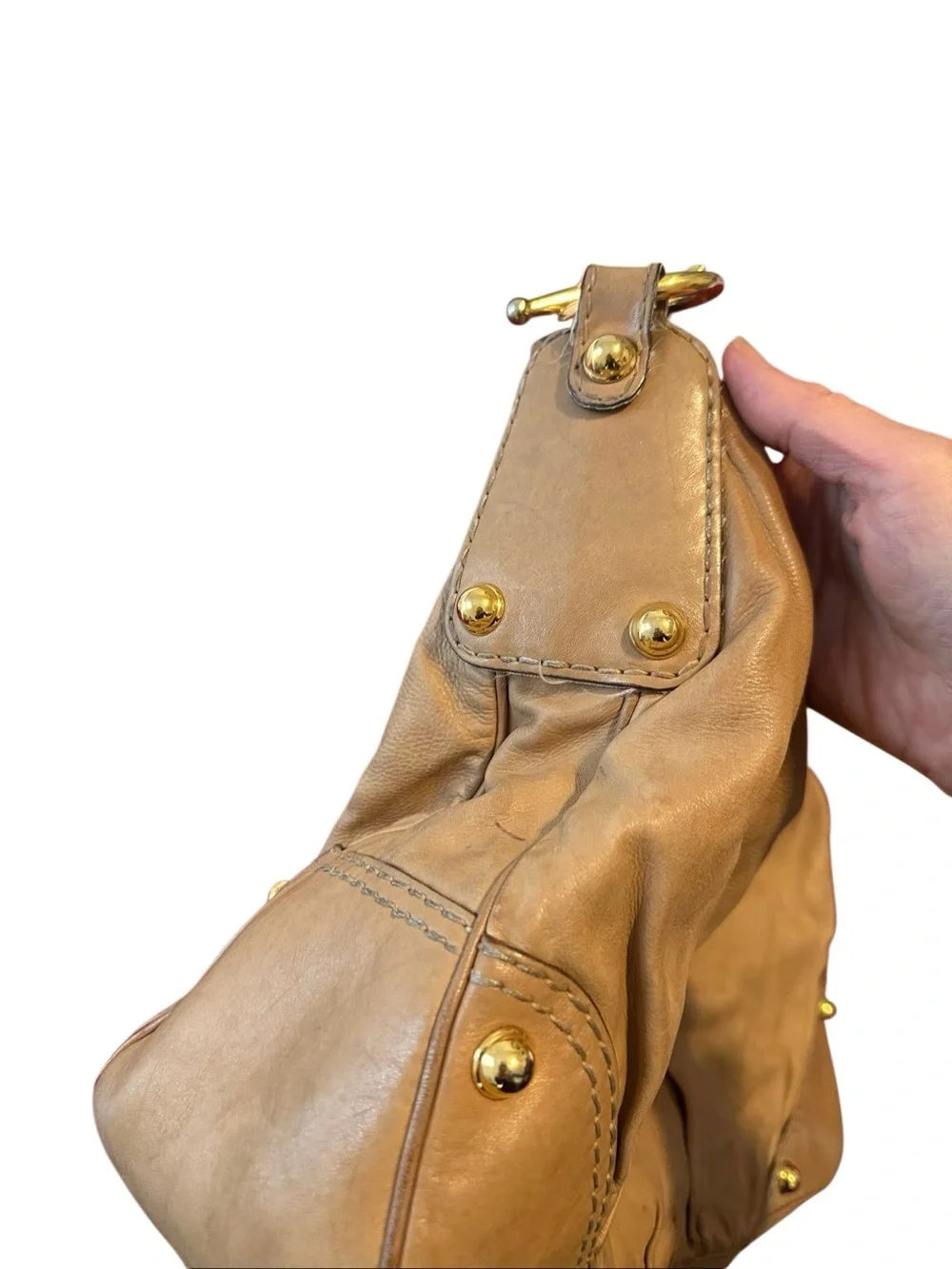 Classic Tan Leather Shoulder Bag - Women - Picture 9 of 12